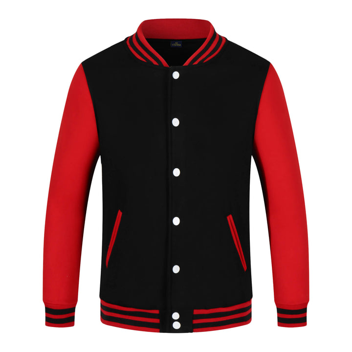 Men's Color Block Stand Collar Casual Baseball Jacket Coat with Pockets - AIGC-DTG