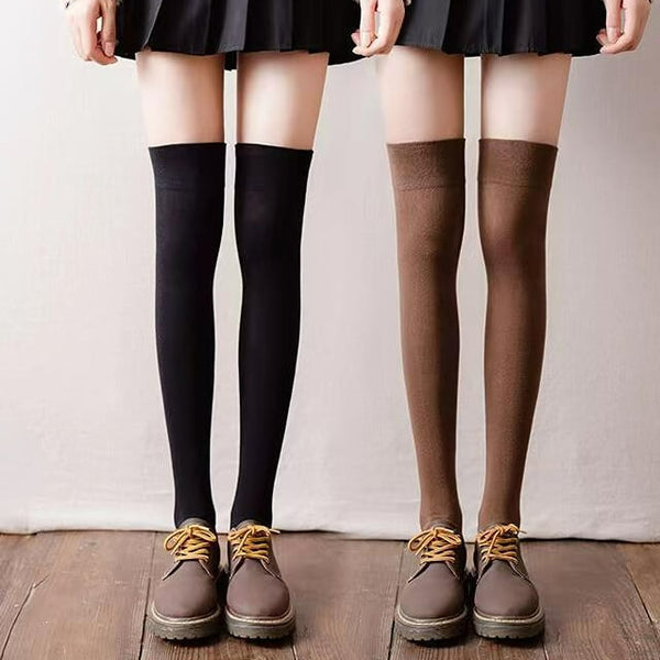 [2 pairs & 3pairs] Solid Color Cotton Over-the-knee Socks—Non-slip High Socks - AIGC-DTG