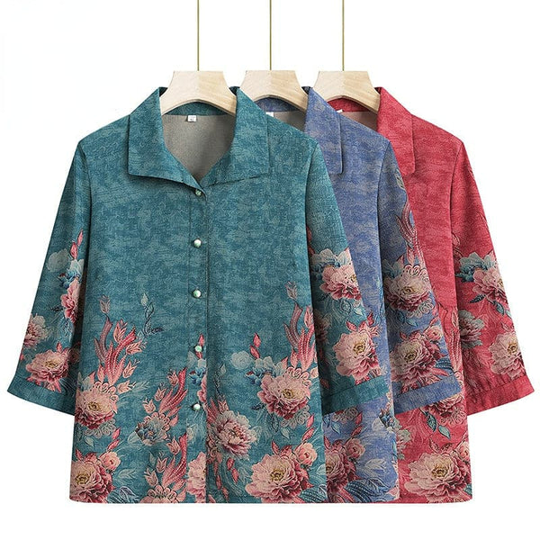 Women's Tie Dyed Loose Comfortable Shirt - Exquisite Print Design - AIGC-DTG