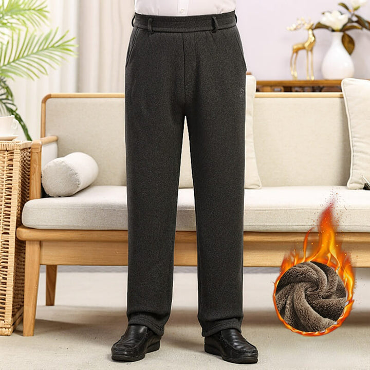 Men's Warm Trousers Plus Velvet and Thickened Elastic Pants - High Waist - AIGC-DTG
