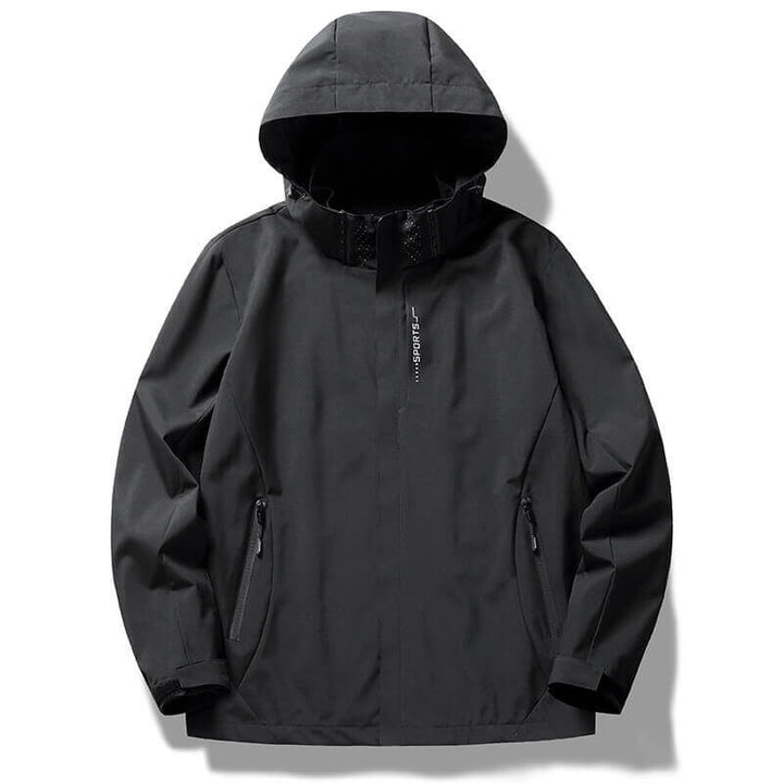 Solid Color Single Layer Thin Sports Jacket - Detachable Hood - AIGC-DTG