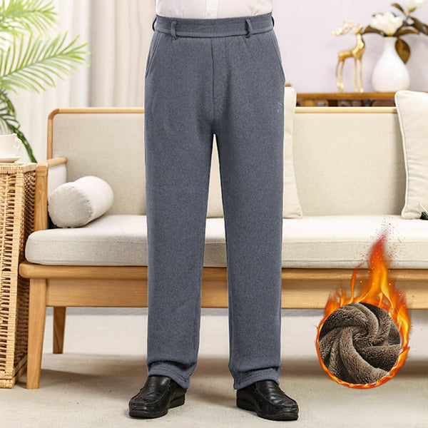 Men's Warm Trousers Plus Velvet and Thickened Elastic Pants - High Waist - AIGC-DTG