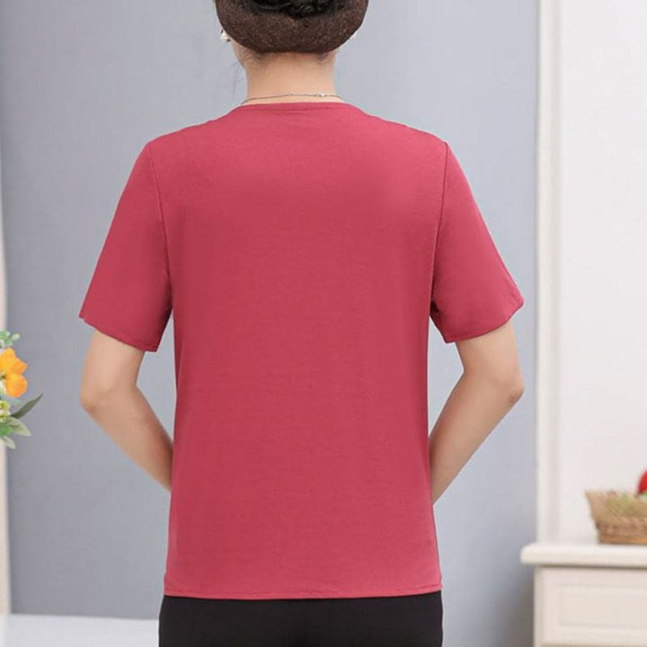 Women's Summer Fashion Fashion Short Sleeve Embroidered T-shirt - AIGC-DTG
