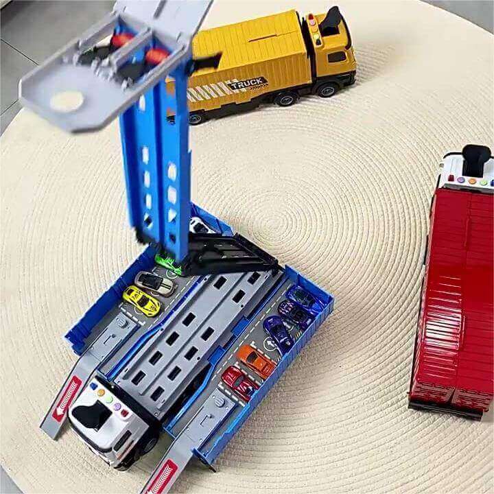 Deformed Storage Container Truck Track Racing Ejection Alloy Car Toy - AIGC-DTG