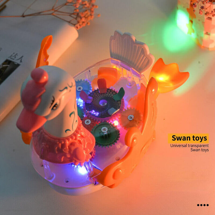 Electric Vientiane Transparent Luminous Toy Swan-Light & Music - AIGC-DTG