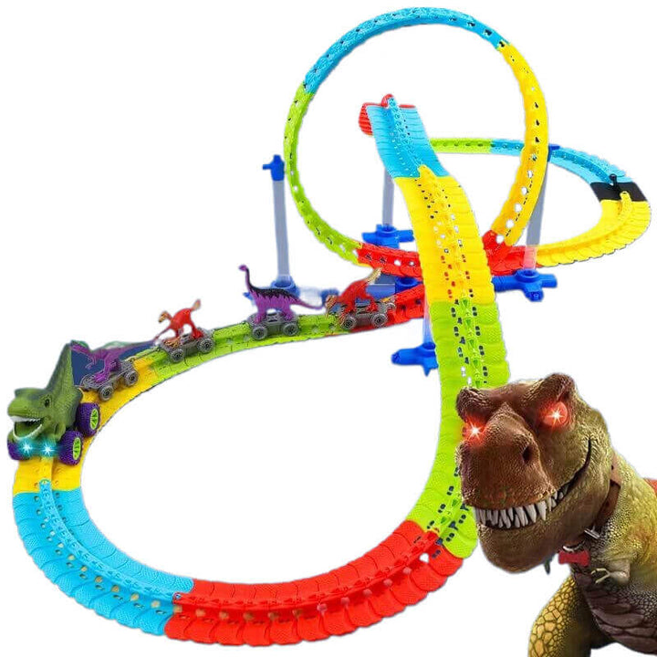 Dinosaur Rail Car Electric Anti-Gravity Racing With Light and Music - AIGC-DTG