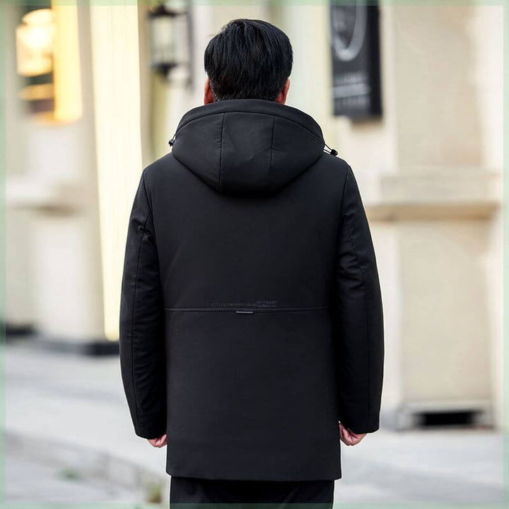Men's Winter Thickened Hooded Cotton Coat - Detachable Hood/Liner - AIGC-DTG