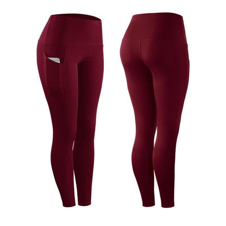 Multi Color Patchwork Pockets, High Waist, High Stretch Sports Running Yoga Pants - AIGC-DTG