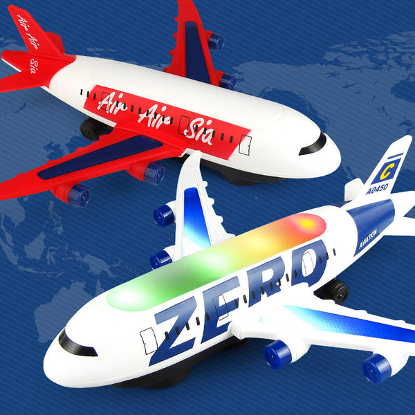 360 Rotating Electric Plane-Colorful Light Music Passenger Plane Toy - AIGC-DTG