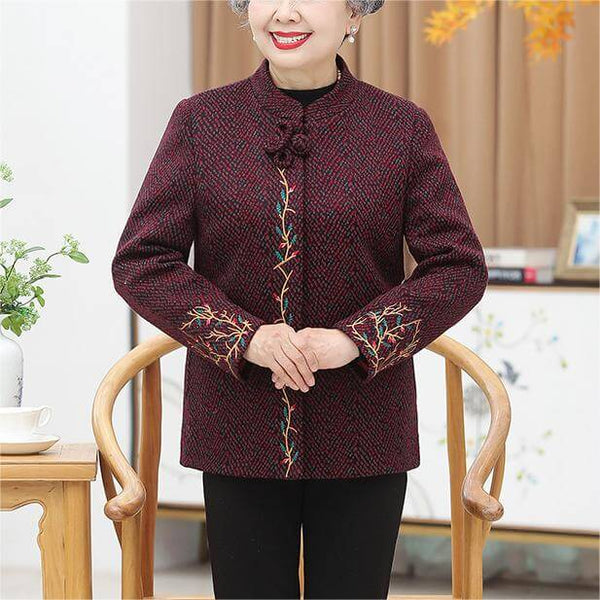 Women's Winter Exquisite Embroidered Jacket-Fleece & Thickened - AIGC-DTG