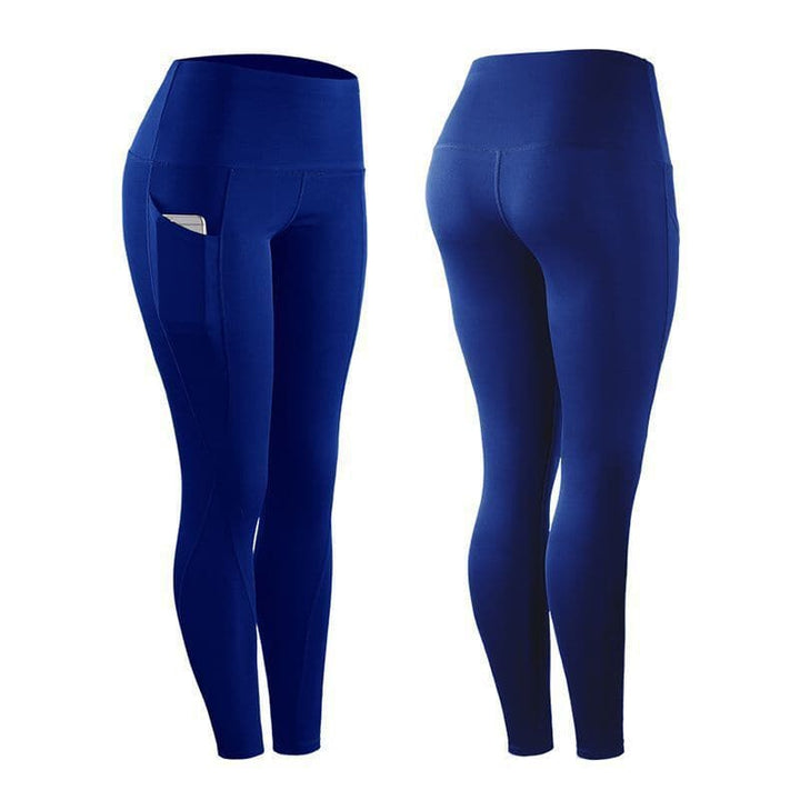Multi Color Patchwork Pockets, High Waist, High Stretch Sports Running Yoga Pants - AIGC-DTG