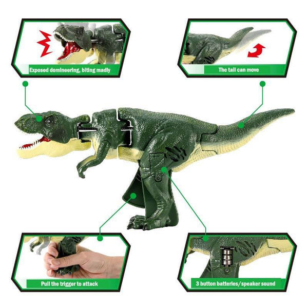 Press Dinosaur Toy Swinging Tyrannosaurus Rex Bite Tricky Toy - Creative Stress Relief Toy - AIGC-DTG