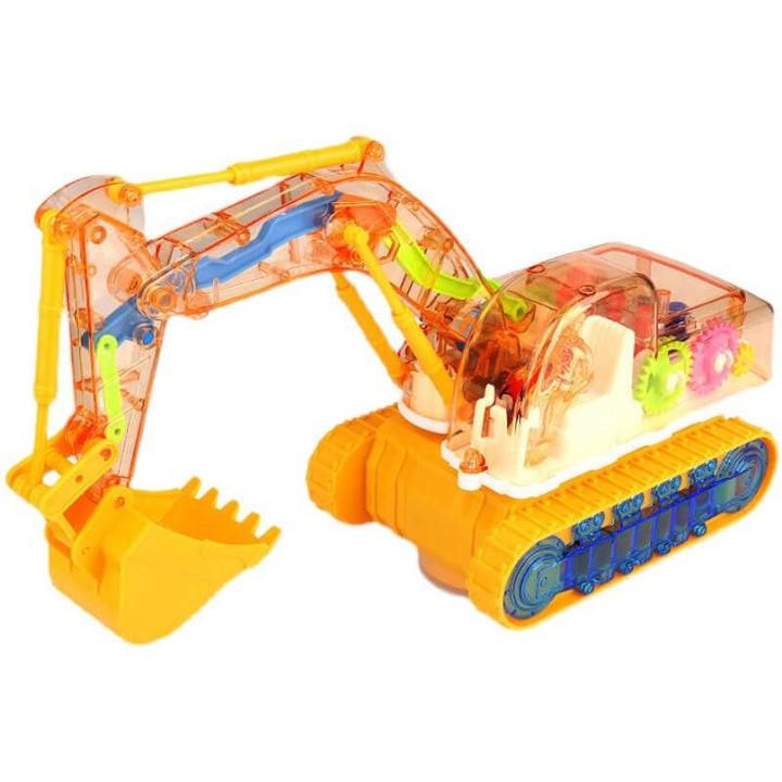 Dynamic Transparent Gear Excavator: Universal Music and Lighting Excavator - AIGC-DTG