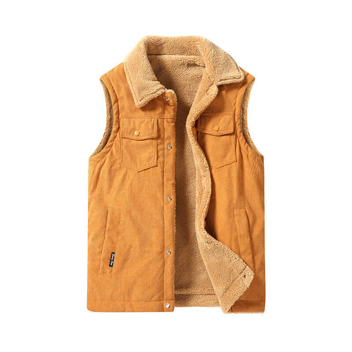 Men's Winter Outerwear Lapel Vest - Plush Insulation - AIGC-DTG
