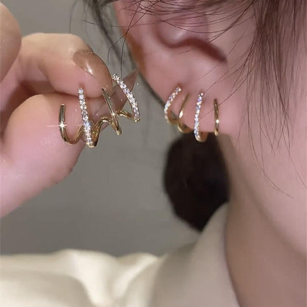 Versatile Silver Needle Earrings for Women - Stylish Ear Studs - AIGC-DTG
