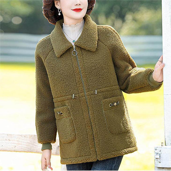 Women's Winter Warm Granular Fleece Coat-Comfortable & Versatile - AIGC-DTG