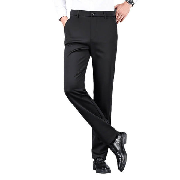Winter Men's Fleece Mid-Rise Straight Trousers-Casual & Business - AIGC-DTG
