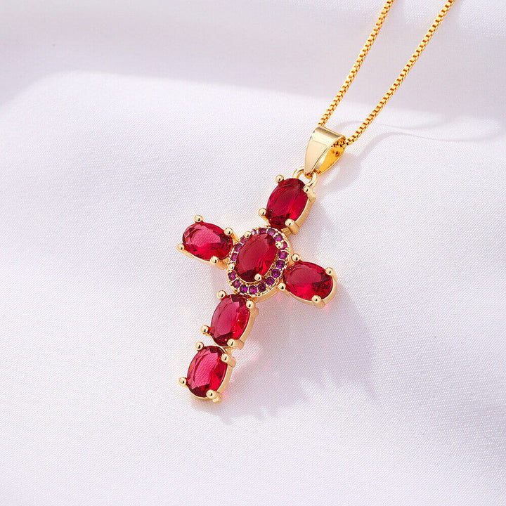 Copper Cross Necklace with Micro-Zirconia ¨C Collarbone Accessory - AIGC-DTG