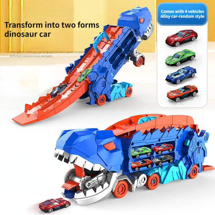 Tyrannosaurus Rex Devouring Car T-Rex Transformation Track Slide Car Toy - AIGC-DTG