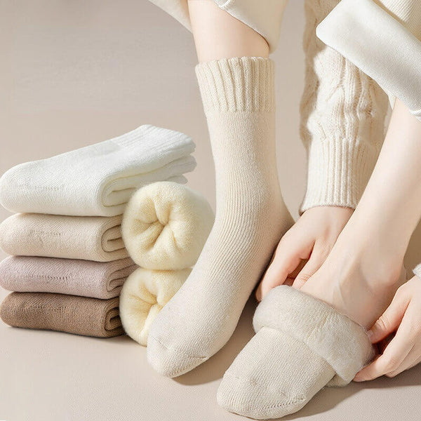 3 Pairs-Women's Mid-calf Cashmere Socks: Thickened and Warm - AIGC-DTG