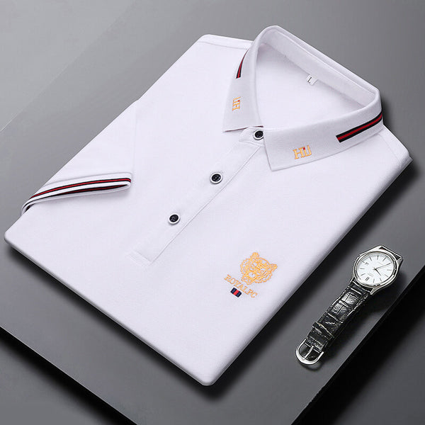 Men's Summer Simple Polo Half Sleeve Embroidered T-shirt - AIGC-DTG