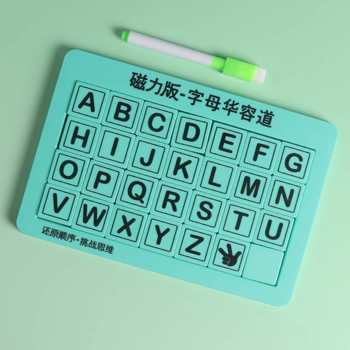 English Alphabet Huarongdao-Desktop Children's Educational Toy Magnetic Version Puzzle - AIGC-DTG