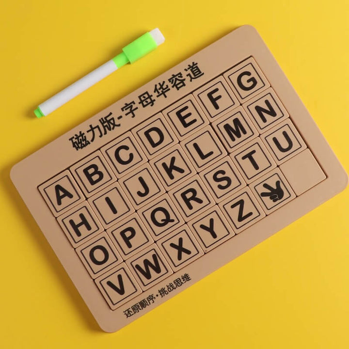 English Alphabet Huarongdao-Desktop Children's Educational Toy Magnetic Version Puzzle - AIGC-DTG