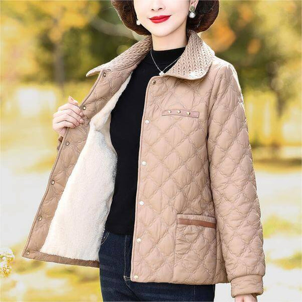Women's Winter Fashionable Short Cotton Coat with Fragrant Style - AIGC-DTG
