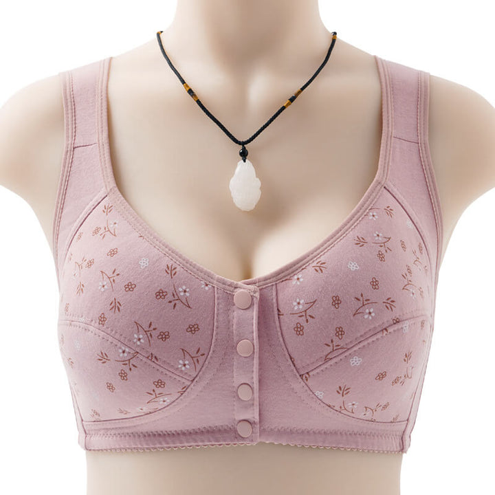 Front Button Large Printed Bra, without steel ring - AIGC-DTG