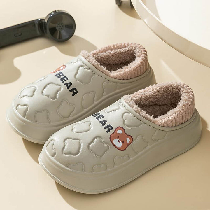 Thick-soled Indoor Cute Bear Couple Slippers: Waterproof & Anti-slip - AIGC-DTG