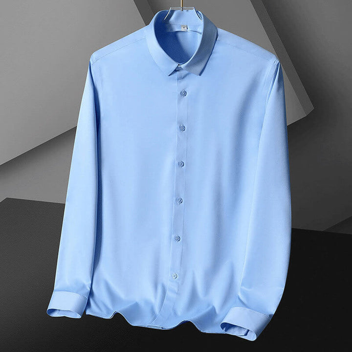 Men's Ice Silk Long-sleeved Shirt: Business High-end, No Ironing - AIGC-DTG