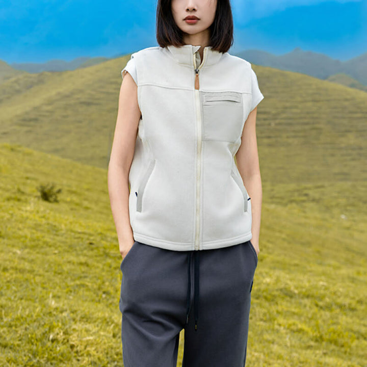 Women's Sleeveless Fleece Vest Cardigan: Warm and Cozy - AIGC-DTG
