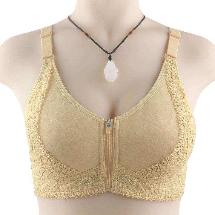 Front Zipper Wireless Camouflage Bra, without steel ring - AIGC-DTG