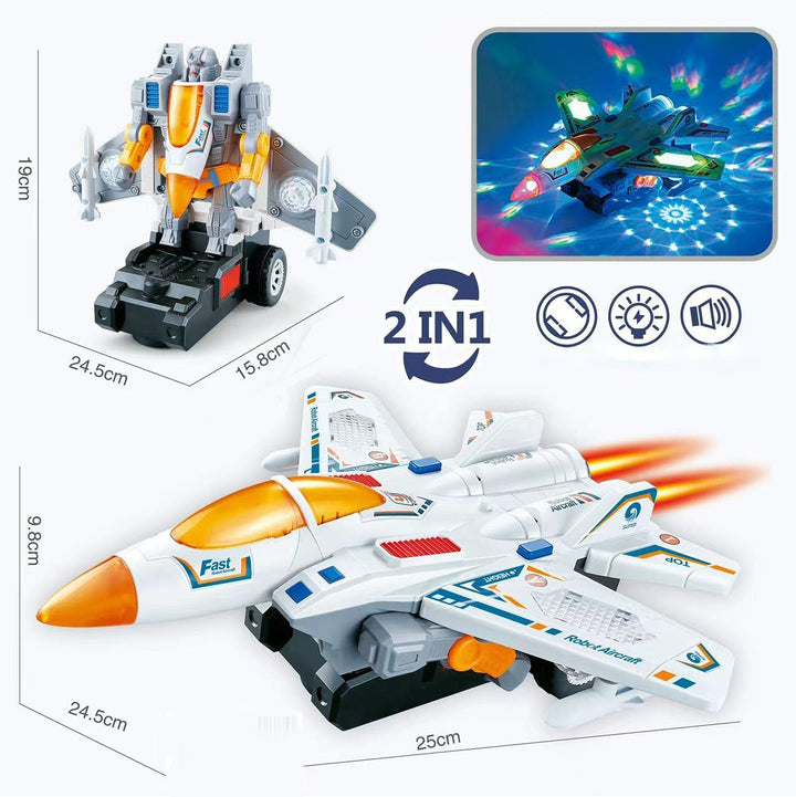 Electric Universal Traveling Car Fighter Transformation Tank-Lighting Music (Battery not included) - AIGC-DTG