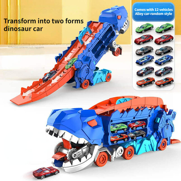 Tyrannosaurus Rex Devouring Car T-Rex Transformation Track Slide Car Toy - AIGC-DTG