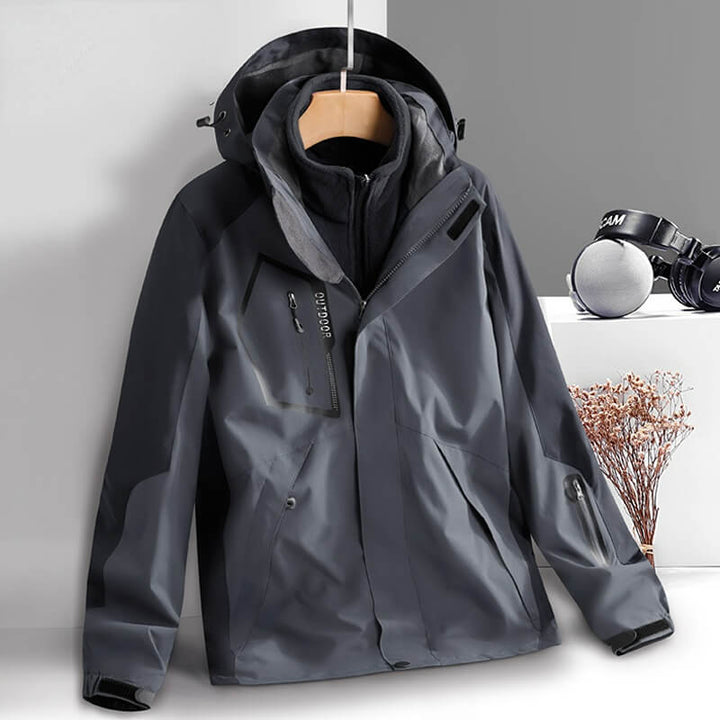 3-in-1 Detachable Inner Shell Windproof Waterproof Jacket Set For Men - AIGC-DTG
