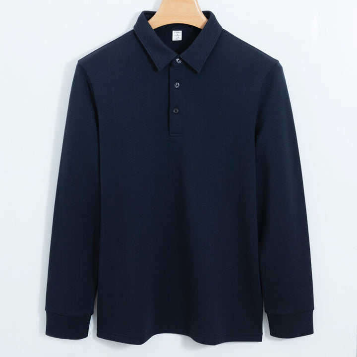 300g Cotton Air Layer Long Sleeve Polo Shirt for Men - Non-Iron - AIGC-DTG