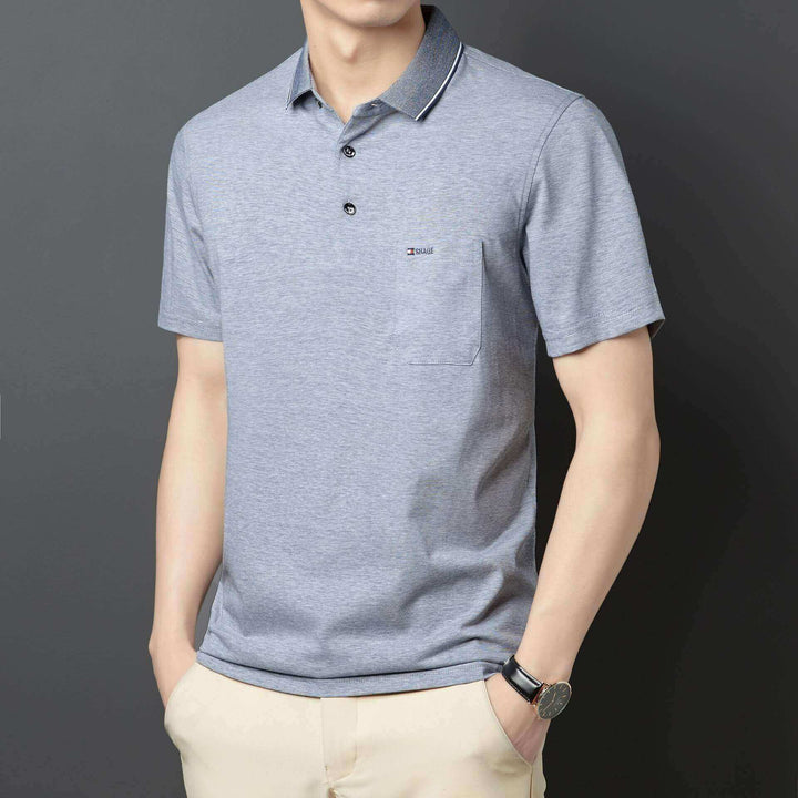 Men's Summer Loose Fitting Anti Wrinkle Casual Lapel T-shirt - AIGC-DTG