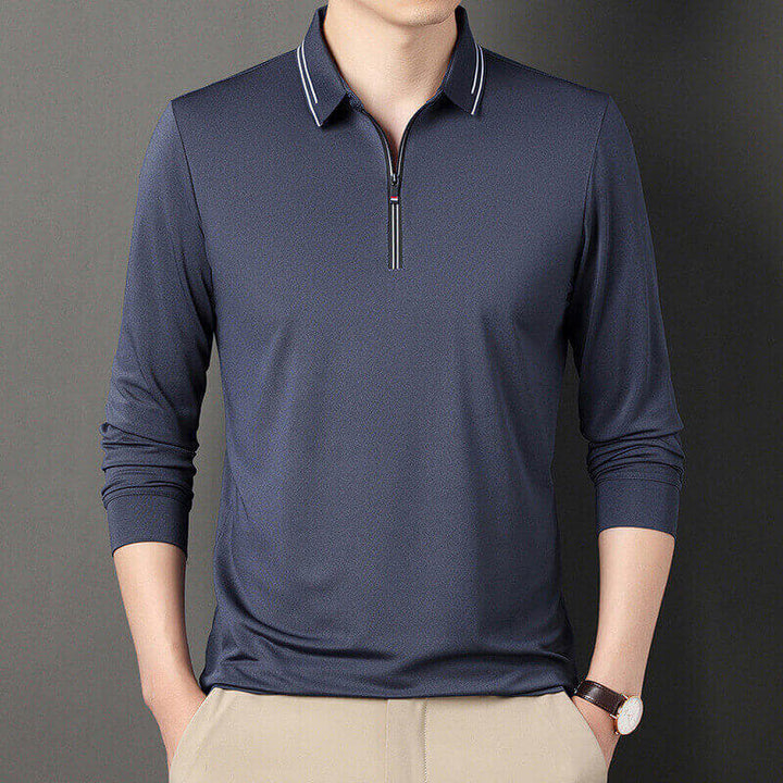 Men's High-end Simple Long Sleeved Zippered Pullover - AIGC-DTG
