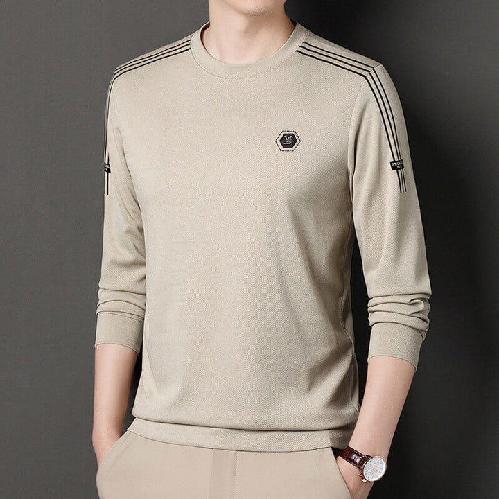 Men's Autumn Round Neck Pullover Fashionable and Versatile Casual T-Shirt - AIGC-DTG