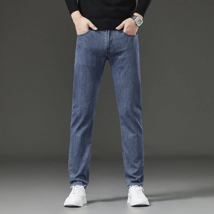 Men's Jeans Slim Fit Stretch Denim Pants Straight Leg - AIGC-DTG