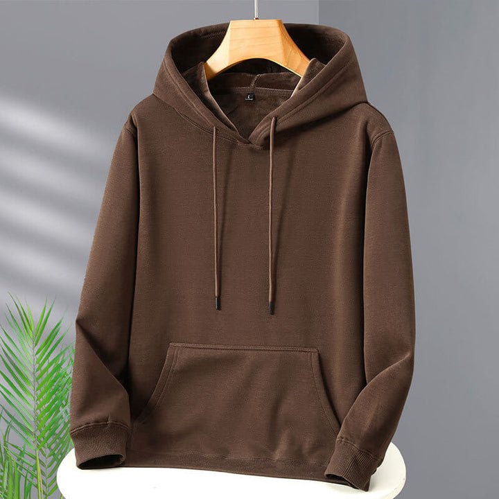 Men's Plush Lining Hoodie Casual Pullover Hooded Sweatshirt - AIGC-DTG