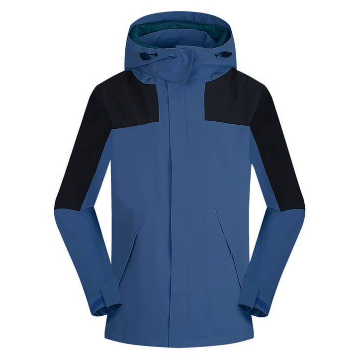 Color Block Outdoor Mountaineering Windproof and Waterproof Shell Jacket - AIGC-DTG