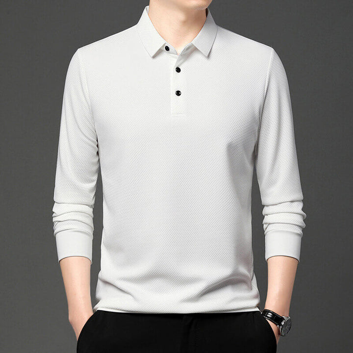 Men's Long Sleeve Plaid Polo Shirt- 9 Colors - AIGC-DTG