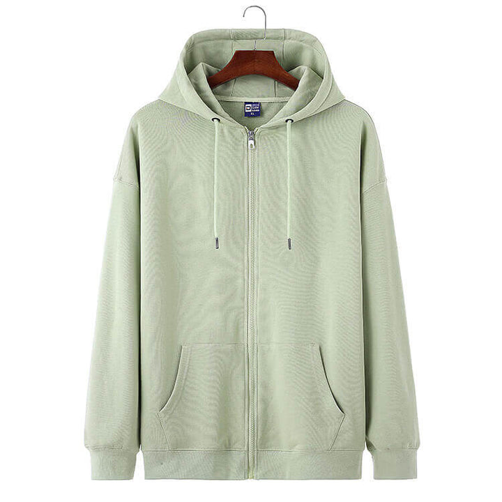 Women's Zipper Hoodie Cotton Blend Hooded Pocket Oversized Sweatshirt 11 Colors - AIGC-DTG