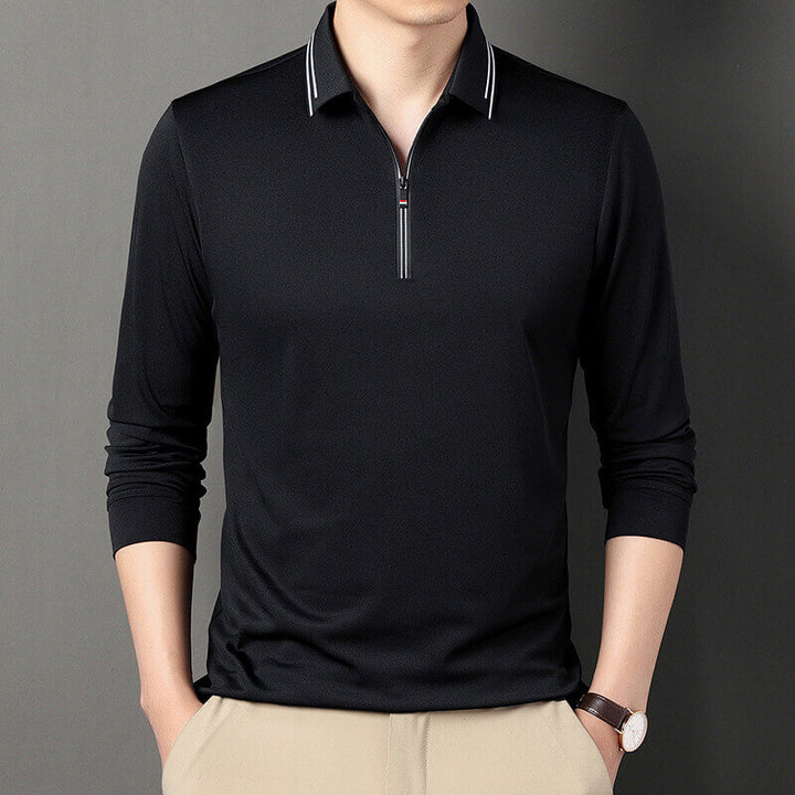 Men's High-end Simple Long Sleeved Zippered Pullover - AIGC-DTG