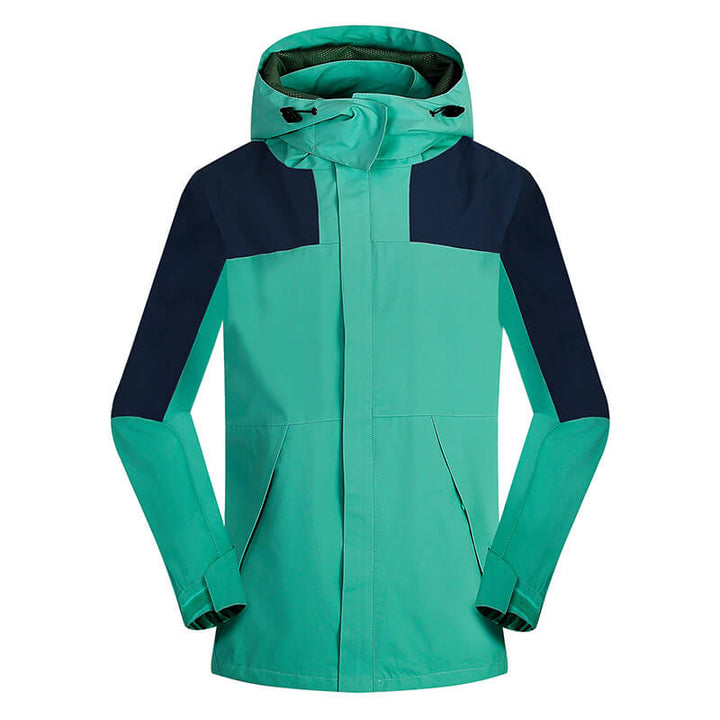 Color Block Outdoor Mountaineering Windproof and Waterproof Shell Jacket - AIGC-DTG