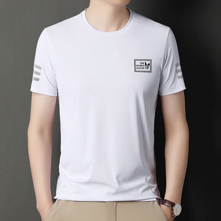 Men's Ice Silk Round Neck Casual Printing Short Sleeve T-shirt - AIGC-DTG