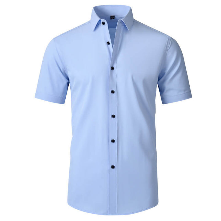 Men's Elastic Wrinkle Resistant Solid Color Minimalist Business Shirt - AIGC-DTG