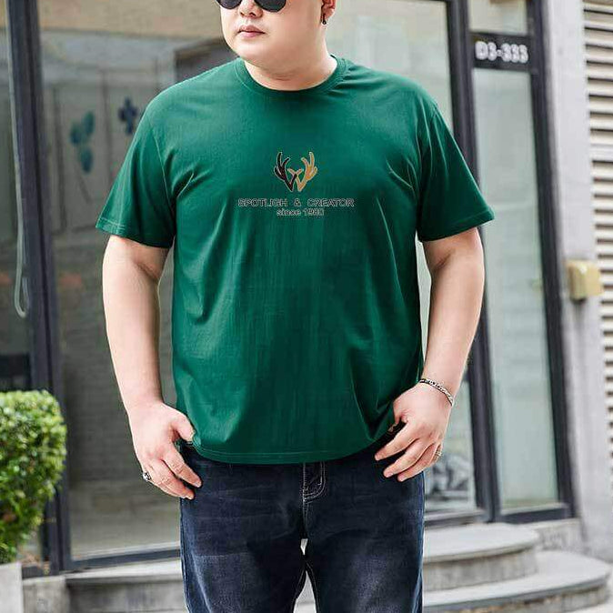 Men's Plus Size Cotton Round Neck Short Sleeve T-shirt (US S-3XL) - AIGC-DTG